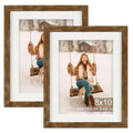 TOFOREVO 8x10 Picture Frames with 6x8 Mat Set of 2, Rustic Brown - color: Rustic Wood, size: 8x10