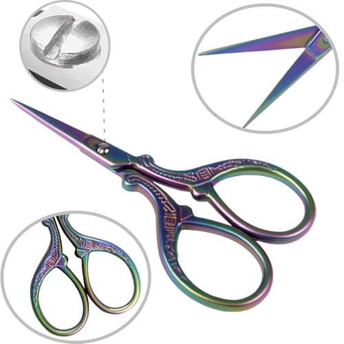 3.6 Inch Small Embroidery Scissors for Sewing & Crafting - Mini Sharp Craft Scissors with PU Leather Cover, Perfect for Cross Stitch, Knitting & DIY Handicrafts - size: 3.6 Inch, style: Style AA1712
