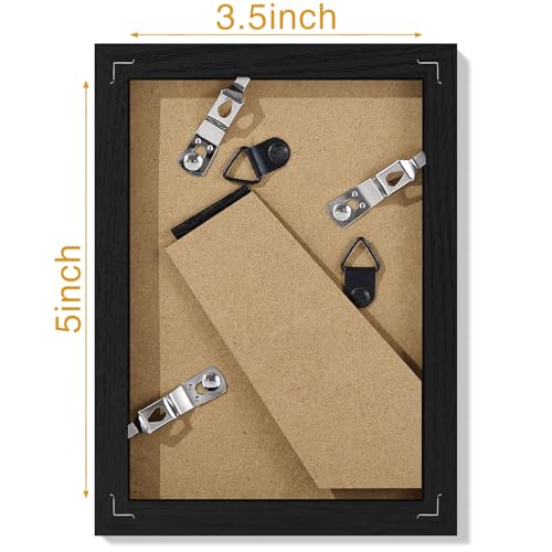 Vittanly 3.5x5 Picture Frame for Wall or Tabletop, Black - color: Black, size: 3.5x5