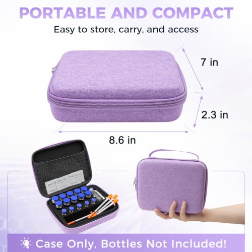 Peptide Case for Fridge, Insulin Vial Case for Diabetics - color: Purple-15×(1-10ml)+1*30ml