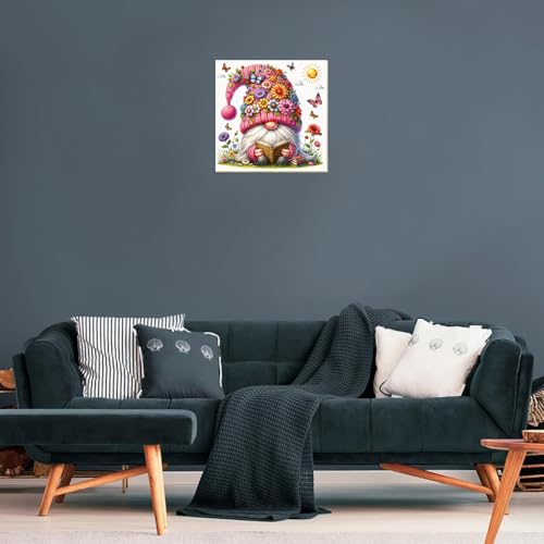 Gnome Stamped Cross Stitch Kits for Adults Beginner, Flowers Counted Cross Stitch Kits Printed Stitching Cute Patterns Dimensions Needlepoint Art Crafts Embroidery Kits for Adults - color: Cross Stitch-1215-1