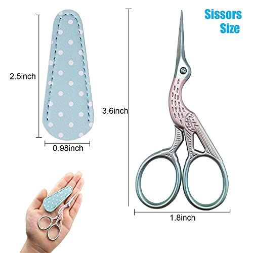 Weabetfu 3.6-inch Embroidery Crafting Scissors with Leather Cover - Pink - color: Pink