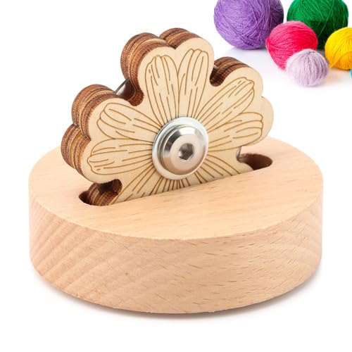 Daisy Thread Cutter, Thread Cutter Blade Tool for Sewing with Flower Shape Solid Wooden Sewing Tools, Yarn Cutters Thre-ads Cutting To-ols Quilting Supplies for Sewin-g Seam