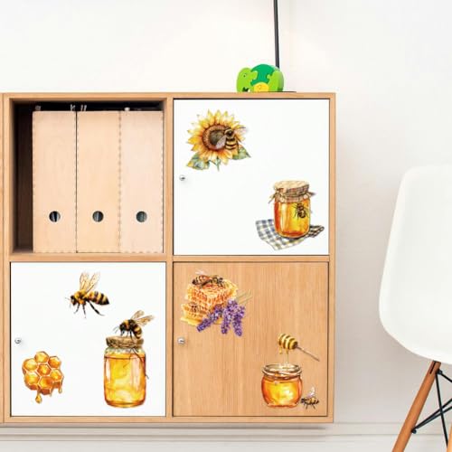 Peacoblue Bees and Honey Rub On Transfers for Furniture Craft 6"x12" - style: Bees and Honey