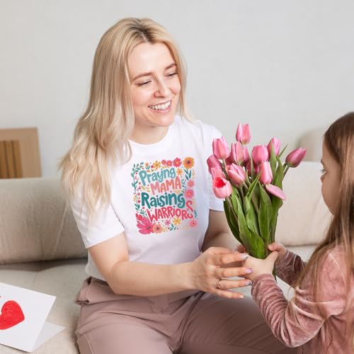 Whaline 15 Pcs Mother's Day Iron on Transfer Patches Heat Transfer Iron Patches Floral Bow Mama Flower Heat Transfers Vinyl Stickers for DIY Crafts Clothing Fabric