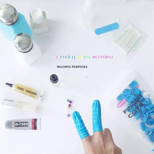 Medium Disposable Nitrile Finger Cots, Anti-Static Non-allergenic Finger Protectors,Suitable for Beauty, Cleaning, Massage,Electronic Repair 100 pcs (Blue) - color: Blue