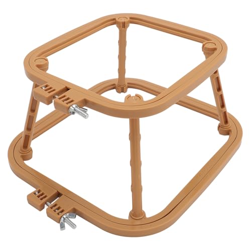 2-Layer Embroidery Frame Stand, Adjustable ABS Double Hoop - style: Khaki