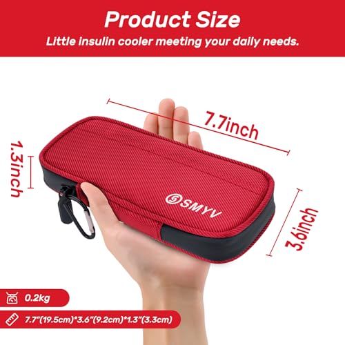 SMYV Insulin Cooler Travel Case with 2 TSA Approved Ice Packs, Red - color: Soft Red