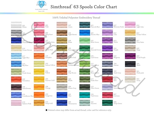 Simthread 63 Colors Compatible with Brother Polyester Embroidery Machine Thread + 20 Thread Holder Kit - color: 63 Colors+20 Holder