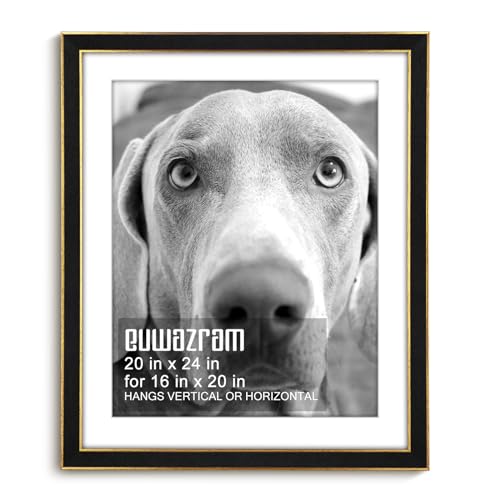 Suede 20x24 Frame - Single Frame, Christmas Elegant Black 20 x 24 Poster Frame with Mat for 16x20, 20x24 Picture Frames for Artwork, Puzzles, Photos and Movie Posters - color: Black, size: 20" x 24" / 16" x 20" mat