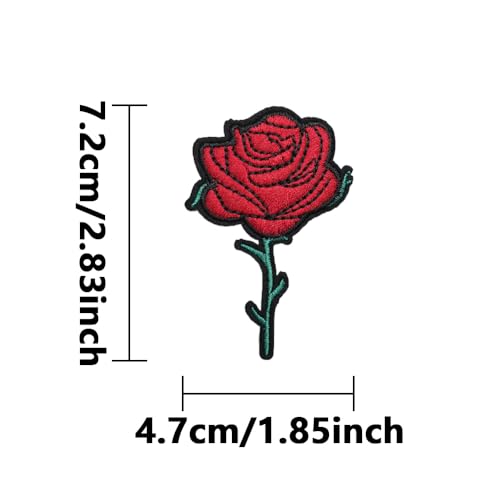 Rose Flower Embroidered Hot Melt Patch Cover Shoes Decoration Patches (3pcs Rose) - style: 3pcs Rose Patches