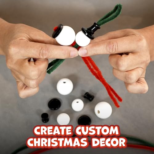 READY 2 LEARN Christmas Crafts, Create Your Own Bead Snowmen, Set of 4