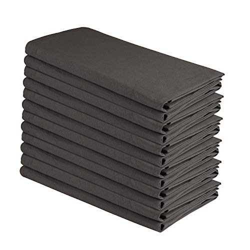 DG Collections 100% Cotton Flour Sack Towels – 12 Pack, 27x27 Inches, Grey, Lint-Free, Pre-Washed, Hemmed Edges – Reusable Kitchen Towels for Cleaning, Embroidery, Printing & Crafts - Grey - color: Grey, size: Set of 12 (27x27 inches)