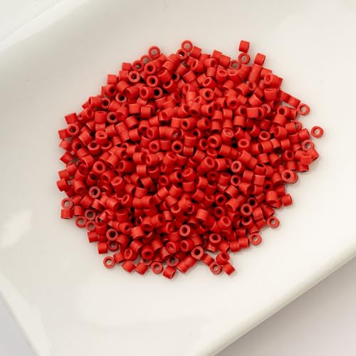 John Bead 25g Cylin Beads Red Matte 11/0 Glass Cylindrical Seed Beads for Jewelry Bracelets Necklaces Earrings Making Embroidery - color: Red Matte