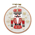 Christmas Embroidery Kit DIY Hand Embroidery Starter Cross Stitch Kits, Christmas Ornaments Embroidery with Stamped Pattern,Cotton,Threads,Needles,Instructions for Adults Beginners (Nutcracker) - color: Nutcracker
