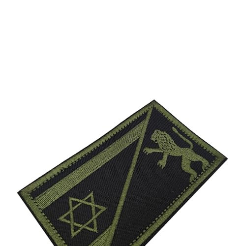 2 Pack Star of David Lion Embroidered Hook Loop Tactical Patch - color: color_r
