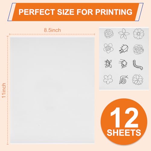 FURWEY Water Soluble Stabilizer for Embroidery,12PCS 8.5x11,Self Adhesive - size: 12P