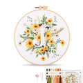 Harimau Letter J Pattern Embroidery Kit for Adult Beginners, Complete Starter Pack with 1 Hoop, Needles, Instruction Guide & Embroidery Stitch Video Tutorials - color: J
