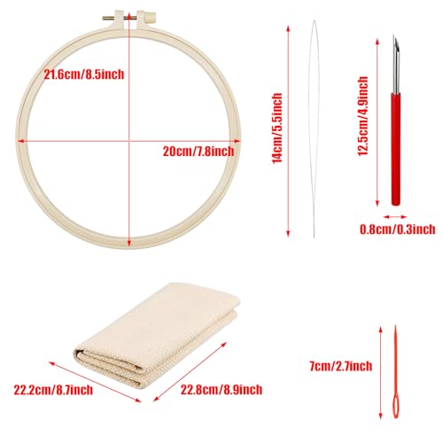 Allazone 3 Set Punch Needle Embroidery Kits, Punch Needle Kits for Adults Beginner, Punch Needle Tool with Punch Needle Cloth, Yarns and Sewing Needles (Camel, Whales), animal - color: animal