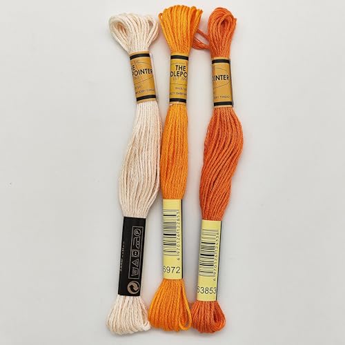 Howie's Needlepoint Needlepoint Kits, 18CT Printed Embroidery Pattern Starter Kits, Stamped Patterns Canvas Kits(Orange Peppermint,4x4inch) - color: Orange Peppermint