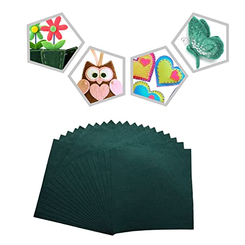 Jtnohx Soft Dark Green Felt Sheets Flexible Felt Fabric for Crafts 12" 20Pc - color: Dark Green