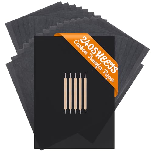 240 Sheets Carbon Paper for Tracing, A4 (8.3 x 11.7 Inch), Black