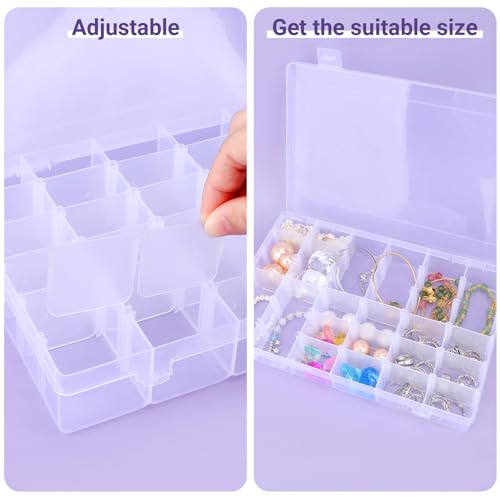Nail Organizer Storage Box 36 Grids, Rhinestone Container Clear, Acrylic Press Fake Nail Tip Craft Art Accessories Plastic Empty Case, Display Holder for Jewelry Diamond Charms Gem Bead Polish - color: Clear, size: 36 Grids-1 Pack