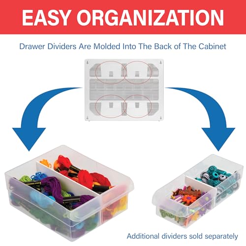 Akro-Mils 44-Drawer Plastic Storage Cabinet, 20"W x 6"D x 16"H, Yellow - color: Yellow, size: 44 Drawer, style: 1 Pack