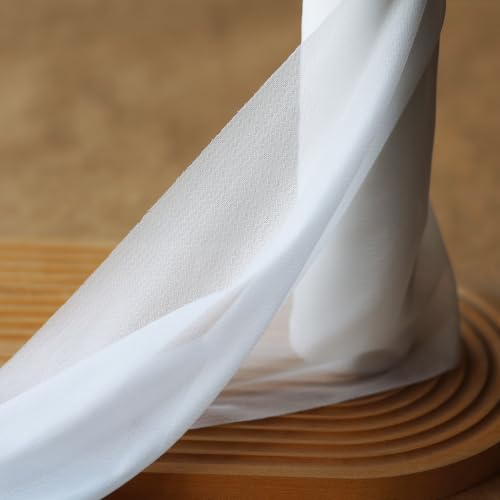 Tender Iron-on Embroidery Backing, 12 inch x 10 Yard Roll Embroidery Stitch Cover, Soft Touch Cloud Like Embroidery Cover Up Backing Fusible Light Weight Stabilizer by HAGBOU (White) - color: White
