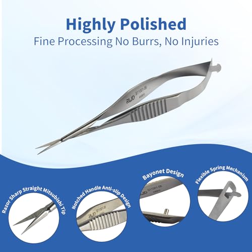 RWD VANNAS Micro Spring Scissors, 3.2" Straight Tapered Tip (S11001-08) - size: Straight Tapered Tip - S11001-08