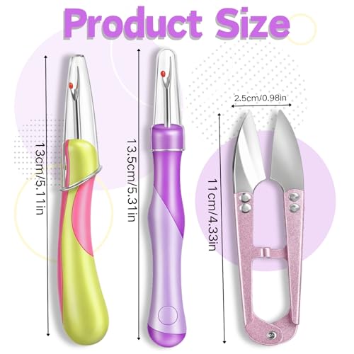 ZJO Seam Ripper and Thread Cutter Kit 2 Seam Rippers and 1 Thread Snips for Sewing, Quilting, and Embroidery Projects