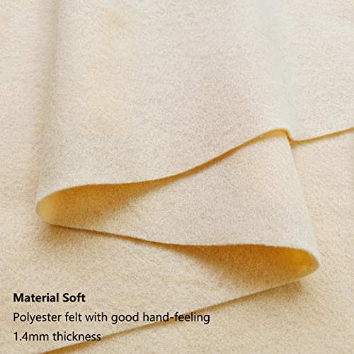 Jtnohx Color Felt Sheets for Crafts 1 Square Yard Felt Fabric Apricot 1.4mm - color: Apricot