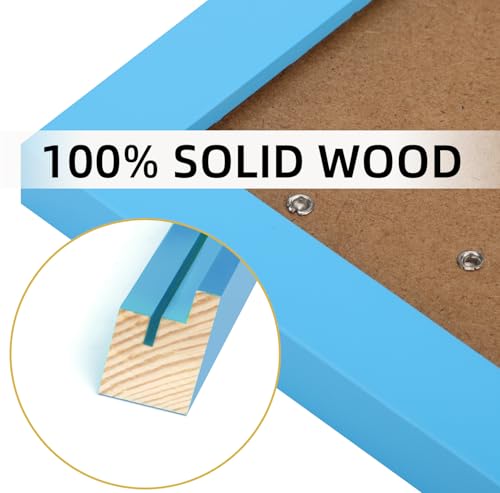 WUTL 5x5 Picture Frames Solid Wood Square Photo Frame Blue 6 Pack - color: Blue, size: 5x5