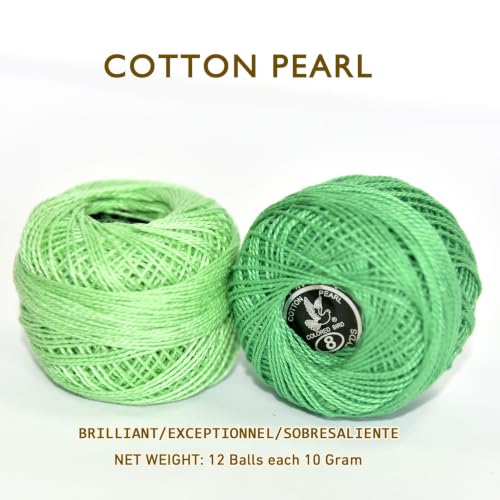 Double Mercerized Egyptian Long Staple Cotton Pearl Thread Ball 10 Grams Rainbow Color 12 Colors per Box for Crochet Hardanger Kniting Hand Sewing,Rust OrangePalette - color: Rust Orange Palette