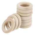 MECCANIXITY 100pcs 1.2" Unfinished Wooden Rings Smooth Natural Wood Macrame Rings for Curtain Connectors DIY Crafts Knitting Decoration Jewelry Making - size: 1.2"