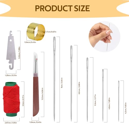 NTSDD 37 Pcs Large Eye Sewing Needles Kit for Hand Sewing with Threader