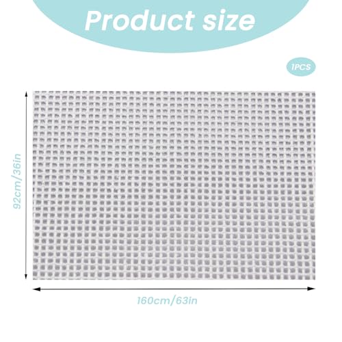 1Pack White Needlepoint Canvas, Polyester Cotton Mesh Canvas Sheets, 14 Mesh Blank Embroidery Canvas Sheets for Knit and Crochet Projects(36 x 63 Inch)
