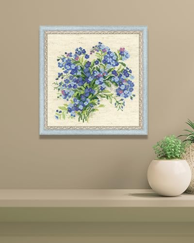 RIOLIS 1496 Forget Me Nots Counted Cross Stitch Kit 7.87 x 7.87 in - style: Forget Me Nots 1496