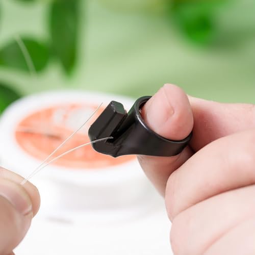 Joyzan Thread Cutter Finger Rings, Plastic Sewing Thimble Yarn Cutting Tool