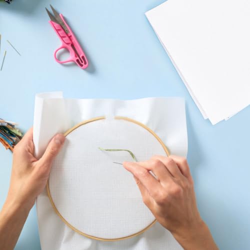 BENECREAT 18CT Cotton Cross Stitch Fabric, 40x20 Inch Aida Cloth 18 Count Embroidery Cloth for Craft Embroidery, Handmade Needlework, DIY Handicrafts, 0.5mm Thick - size: 40x20inch (18CT)