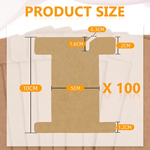 Gueevin 100 Pcs Ribbon Organizer Cardboard Ribbon Bobbin