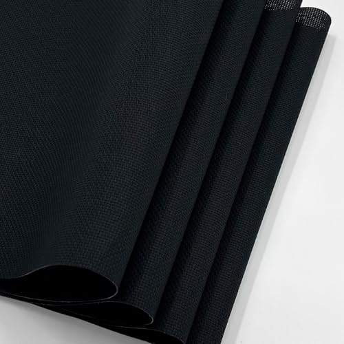 14CT Black Aida Cloth 59x39 Inch - Large Cross-Stitch Fabric for DIY Embroidery Kits, Wall Art, and Home Decor | Pre-Gridded Evenweave Material - color: Black