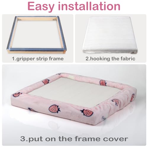Rug Hooking & Cross Stitch Hoop with Frame Flannel Cover (11.8*11.8 inch)