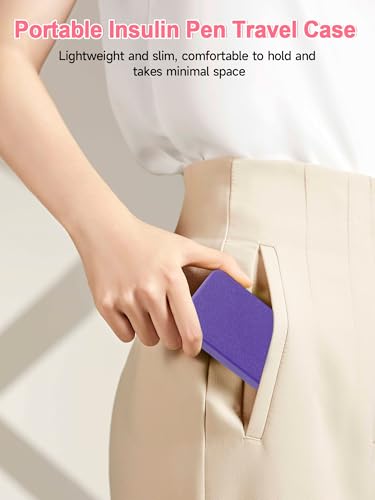 YOUSHARES Travel Case for GLP-1 Pens, Portable Insulin Pen Case with Adjustable Slots for Different Sized GLP1 Pens, Waterproof Storage Organizer Diabetes Pen Protector for Travel and Daily Use - color: P2_purple