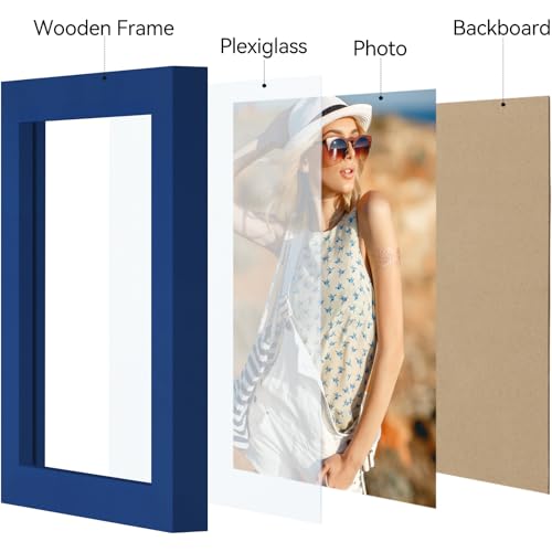 Vittanly 4x5 Picture Frame for Wall or Tabletop, Royal Blue - color: Royal Blue, size: 4x5