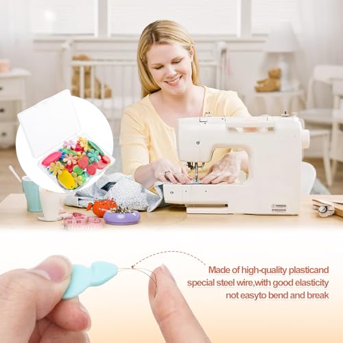 CousDUoBe 32Pcs Needle Threaders for Hand Sewing,3 Type Simple Needle Threaders，Plastic Wire Loop DIY Needle Threader Hand Machine Sewing Tool for Sewing Crafting with Clear Box - size: Basic version