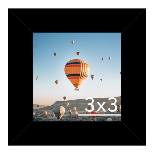 JCJMY 3x3 Picture Frame Black for Tabletop, 3 x 3 Square Photo Frame with Shatter Resistant Plexiglass, Sturdy 3 by 3 Poster Frame, Black - color: Black, size: 3x3 inch