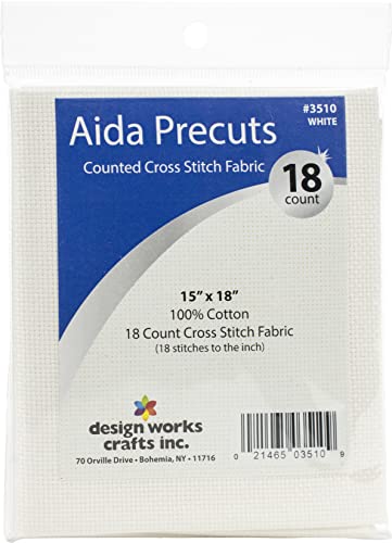 18 Count Aida Fabric Pre-Cut for Counted Cross Stitch - White