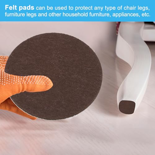 PATIKIL 2.5 Inch Diameter Lamp Base Felt, 20Pack 2mm Thickness Round Soft Adhesive Non-Slip Anti-Scratch Backed Felt for Lamp Furniture DIY Craft, Coffee - color: Coffee, size: 2.5 Inch