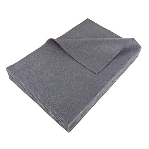 Jtnohx Color Felt Fabric Soft Felt Sheets for Crafts Light Grey 20Pcs 1.4mm - color: Light Grey